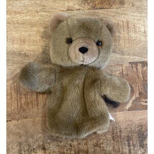 Vintage ASI Puppet  Brown Bear Teddy Bear Stuffed Animal 10" Plush Toy Animal
